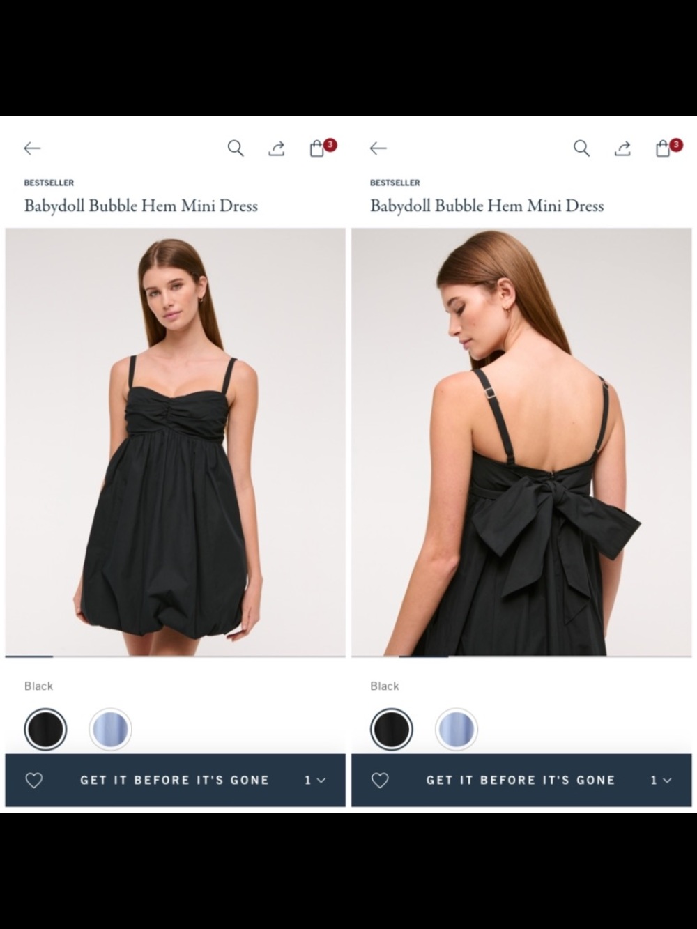Abercrombie & Fitch Black Mini Dress with Back Bow